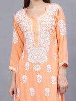 Load image into Gallery viewer, Seva Chikan Hand Embroidered Rayon Lucknowi Chikankari Kurta Set