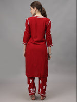 Load image into Gallery viewer, Seva Chikan Hand Embroidered Rayon Lucknowi Chikankari Kurta Set