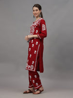 Load image into Gallery viewer, Seva Chikan Hand Embroidered Rayon Lucknowi Chikankari Kurta Set