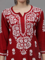 Load image into Gallery viewer, Seva Chikan Hand Embroidered Rayon Lucknowi Chikankari Kurta Set