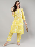 Load image into Gallery viewer, Seva Chikan Hand Embroidered Cotton Lucknowi Chikankari Kurta Set