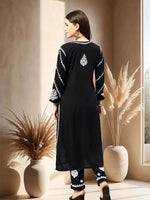Load image into Gallery viewer, Seva Chikan Hand Embroidered Rayon Lucknowi Chikankari Kurta Set