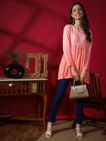 Load image into Gallery viewer, Seva Chikan Hand Embroidered Rayon Lucknowi Chikan Top