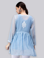 Load image into Gallery viewer, Seva Chikan Hand Embroidered Georgette Lucknowi Chikankari Top With Slip