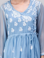 Load image into Gallery viewer, Seva Chikan Hand Embroidered Georgette Lucknowi Chikankari Top With Slip