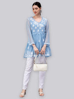 Load image into Gallery viewer, Seva Chikan Hand Embroidered Georgette Lucknowi Chikankari Top With Slip