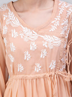 Load image into Gallery viewer, Seva Chikan Hand Embroidered Georgette Lucknowi Chikankari Top With Slip
