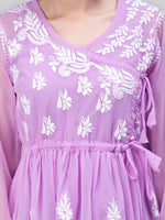 Load image into Gallery viewer, Seva Chikan Hand Embroidered Georgette Lucknowi Chikankari Top With Slip