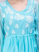 Load image into Gallery viewer, Seva Chikan Hand Embroidered Georgette Lucknowi Chikankari Top With Slip
