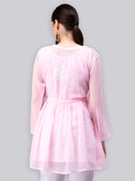 Load image into Gallery viewer, Seva Chikan Hand Embroidered Georgette Lucknowi Chikankari Top With Slip