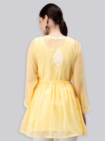 Load image into Gallery viewer, Seva Chikan Hand Embroidered Georgette Lucknowi Chikan Top With Slip