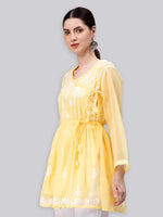 Load image into Gallery viewer, Seva Chikan Hand Embroidered Georgette Lucknowi Chikan Top With Slip