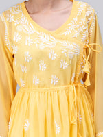 Load image into Gallery viewer, Seva Chikan Hand Embroidered Georgette Lucknowi Chikan Top With Slip