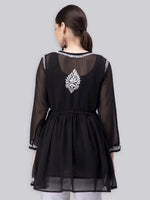 Load image into Gallery viewer, Seva Chikan Hand Embroidered Georgette Lucknowi Chikan Top With Slip