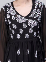 Load image into Gallery viewer, Seva Chikan Hand Embroidered Georgette Lucknowi Chikan Top With Slip