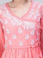 Load image into Gallery viewer, Seva Chikan Hand Embroidered Georgette Lucknowi Chikan Top With Slip
