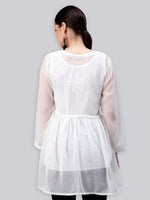 Load image into Gallery viewer, Seva Chikan Hand Embroidered Georgette Lucknowi Chikan Top With Slip