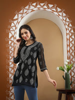 Load image into Gallery viewer, Seva Chikan Hand Embroidered Georgette Lucknowi Chikankari Top With Slip