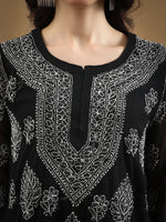 Load image into Gallery viewer, Seva Chikan Hand Embroidered Georgette Lucknowi Chikankari Top With Slip
