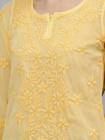 Load image into Gallery viewer, Seva Chikan Hand Embroidered Georgette Lucknowi Chikankari Top With Slip