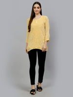 Load image into Gallery viewer, Seva Chikan Hand Embroidered Georgette Lucknowi Chikankari Top With Slip