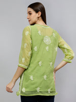 Load image into Gallery viewer, Seva Chikan Hand Embroidered Georgette Lucknowi Chikankari Top With Slip