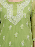 Load image into Gallery viewer, Seva Chikan Hand Embroidered Georgette Lucknowi Chikankari Top With Slip