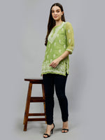 Load image into Gallery viewer, Seva Chikan Hand Embroidered Georgette Lucknowi Chikankari Top With Slip