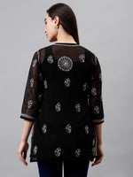 Load image into Gallery viewer, Seva Chikan Hand Embroidered Georgette Lucknowi Chikankari Top With Slip