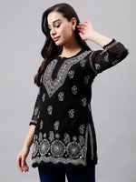Load image into Gallery viewer, Seva Chikan Hand Embroidered Georgette Lucknowi Chikankari Top With Slip