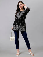 Load image into Gallery viewer, Seva Chikan Hand Embroidered Georgette Lucknowi Chikankari Top With Slip