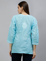 Load image into Gallery viewer, Seva Chikan Hand Embroidered Terivoil Cotton Lucknowi Chikankari Top