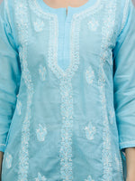 Load image into Gallery viewer, Seva Chikan Hand Embroidered Terivoil Cotton Lucknowi Chikankari Top