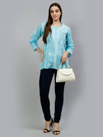 Load image into Gallery viewer, Seva Chikan Hand Embroidered Terivoil Cotton Lucknowi Chikankari Top