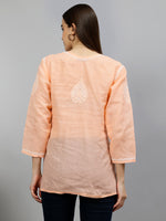 Load image into Gallery viewer, Seva Chikan Hand Embroidered Terivoil Cotton Lucknowi Chikankari Top