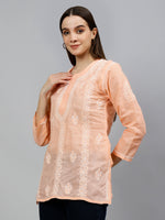 Load image into Gallery viewer, Seva Chikan Hand Embroidered Terivoil Cotton Lucknowi Chikankari Top