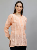 Load image into Gallery viewer, Seva Chikan Hand Embroidered Terivoil Cotton Lucknowi Chikankari Top