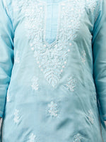 Load image into Gallery viewer, Seva Chikan Hand Embroidered Terivoil Cotton Lucknowi Chikankari Top