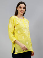Load image into Gallery viewer, Seva Chikan Hand Embroidered Terivoil Cotton Lucknowi Chikankari Top
