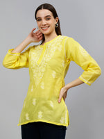 Load image into Gallery viewer, Seva Chikan Hand Embroidered Terivoil Cotton Lucknowi Chikankari Top