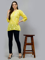 Load image into Gallery viewer, Seva Chikan Hand Embroidered Terivoil Cotton Lucknowi Chikankari Top