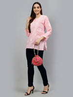 Load image into Gallery viewer, Seva Chikan Hand Embroidered Terivoil Cotton Lucknowi Chikankari Top