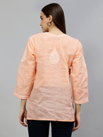 Load image into Gallery viewer, Seva Chikan Hand Embroidered Terivoil Cotton Lucknowi Chikankari Top
