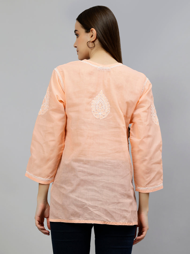 Seva Chikan Hand Embroidered Terivoil Cotton Lucknowi Chikankari Top