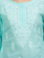 Load image into Gallery viewer, Seva Chikan Hand Embroidered Terivoil Cotton Lucknowi Chikankari Top