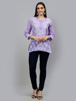 Load image into Gallery viewer, Seva Chikan Hand Embroidered Terivoil Cotton Lucknowi Chikankari Top