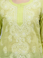 Load image into Gallery viewer, Seva Chikan Hand Embroidered Terivoil Cotton Lucknowi Chikankari Top