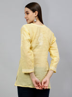 Load image into Gallery viewer, Seva Chikan Hand Embroidered Terivoil Cotton Lucknowi Chikankari Top