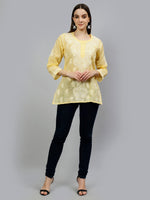 Load image into Gallery viewer, Seva Chikan Hand Embroidered Terivoil Cotton Lucknowi Chikankari Top