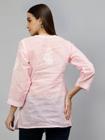 Load image into Gallery viewer, Seva Chikan Hand Embroidered Terivoil Cotton Lucknowi Chikankari Top